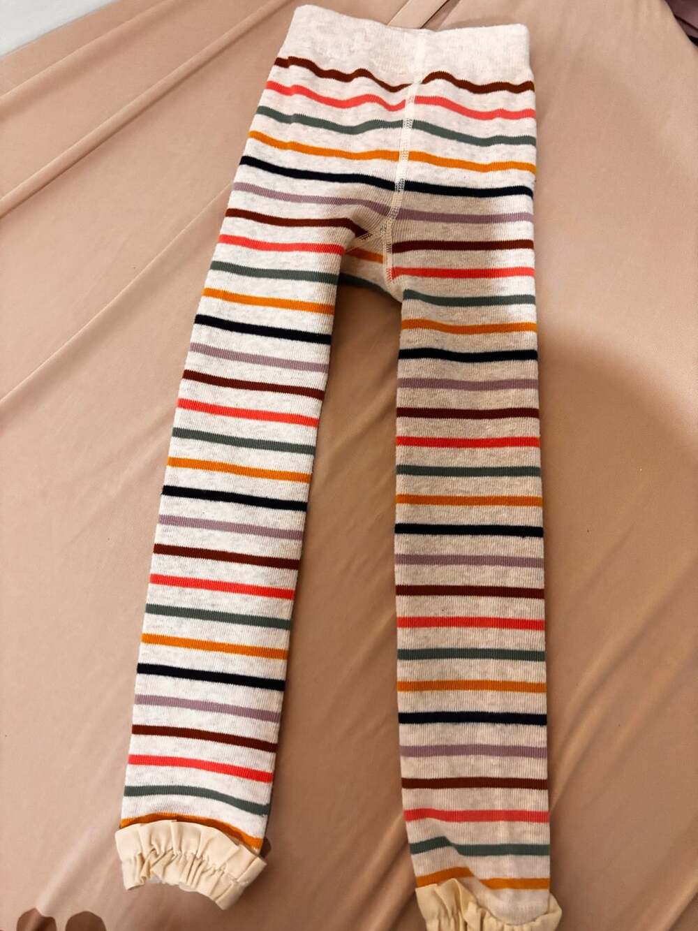 RuffleButts Striped Leggings Size 4T-6 Multi Color Ruffle Ankle